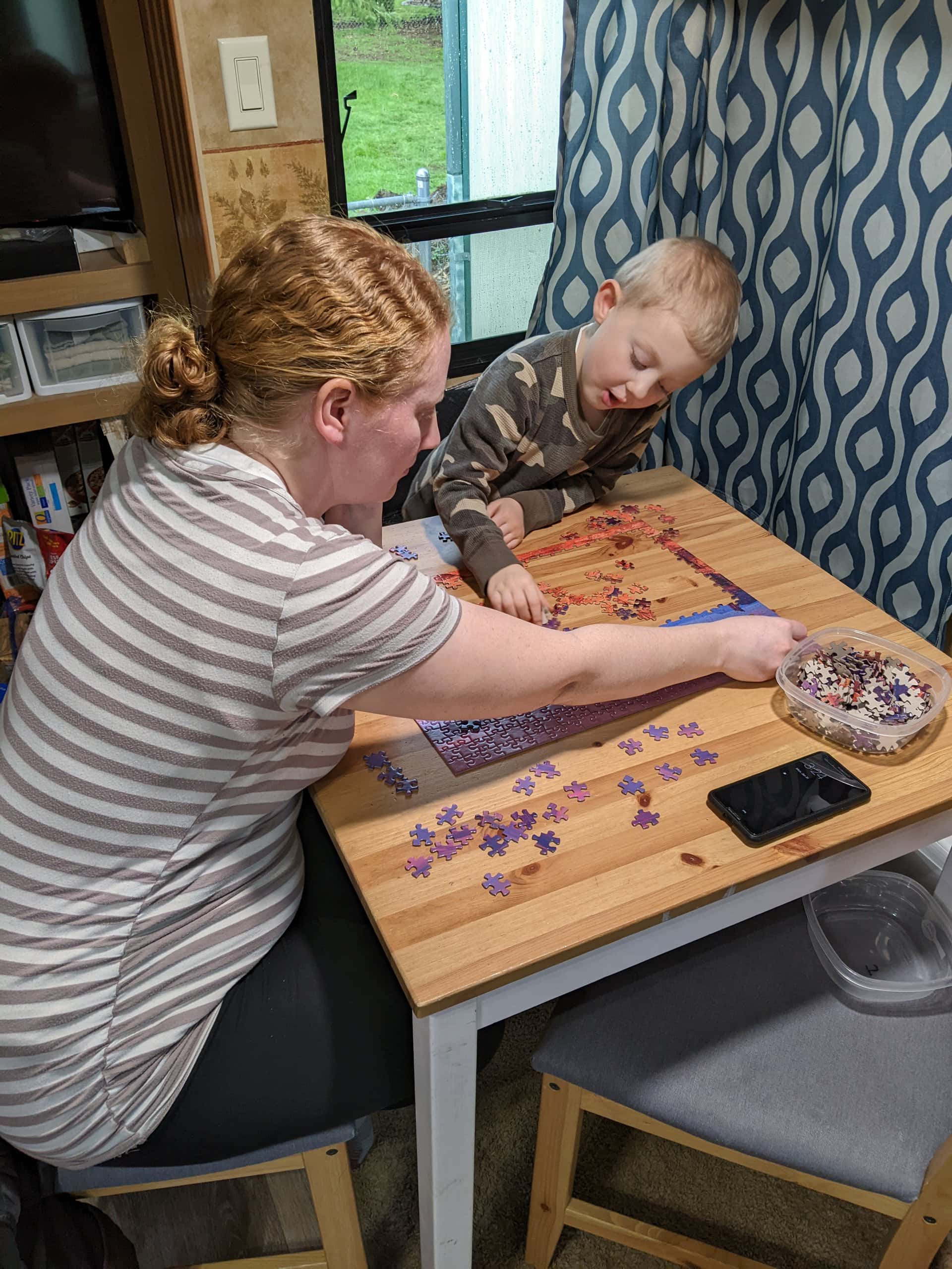 Skyler & Mommy puzzle time